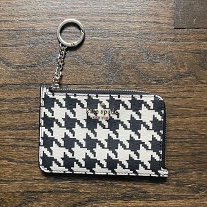 Kate Spade Monochrome Houndstooth Keychain Wallet